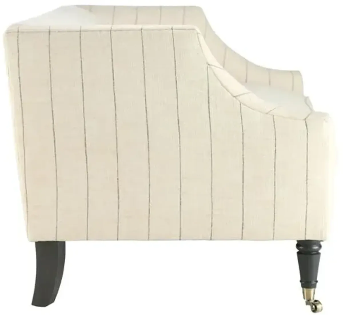 Gage Swoop-Arm Settee - Beige Stripe Performance - Kim Salmela