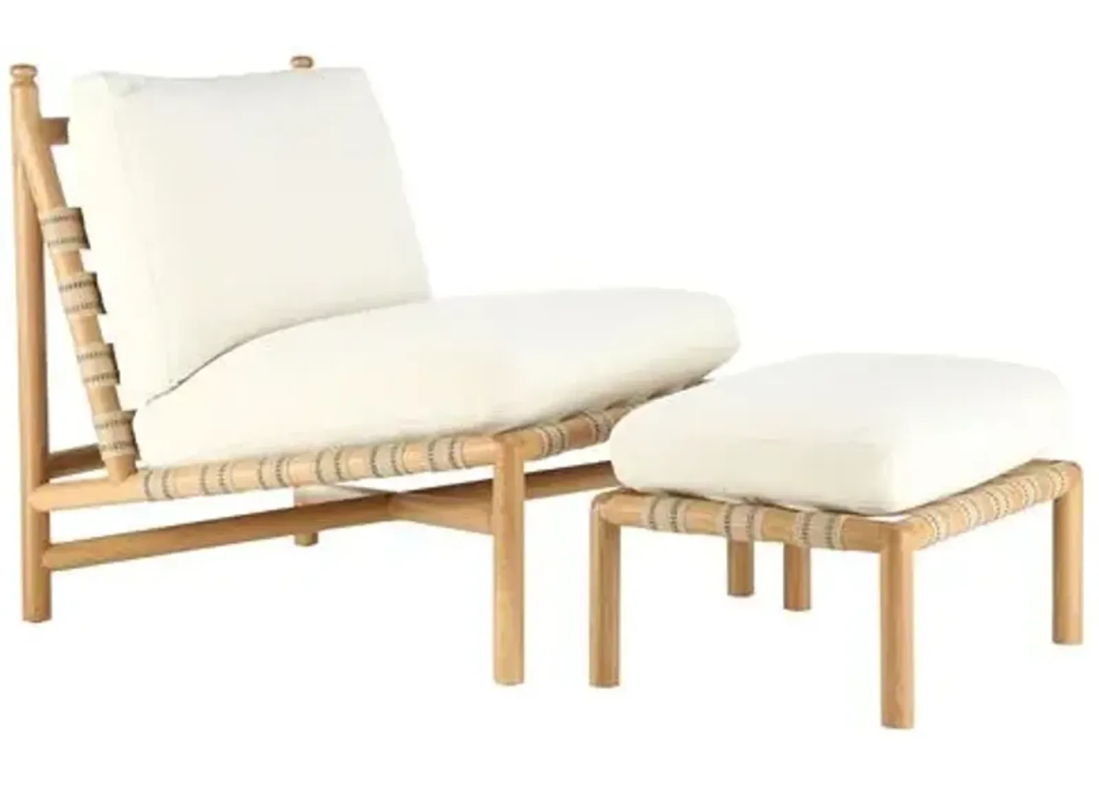 Flannery Chair and Footstool - Ivory - Kim Salmela - Handcrafted