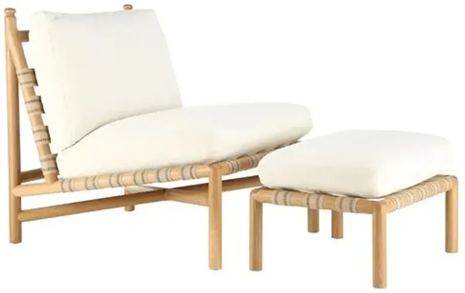 Flannery Chair and Footstool - Ivory - Kim Salmela - Handcrafted