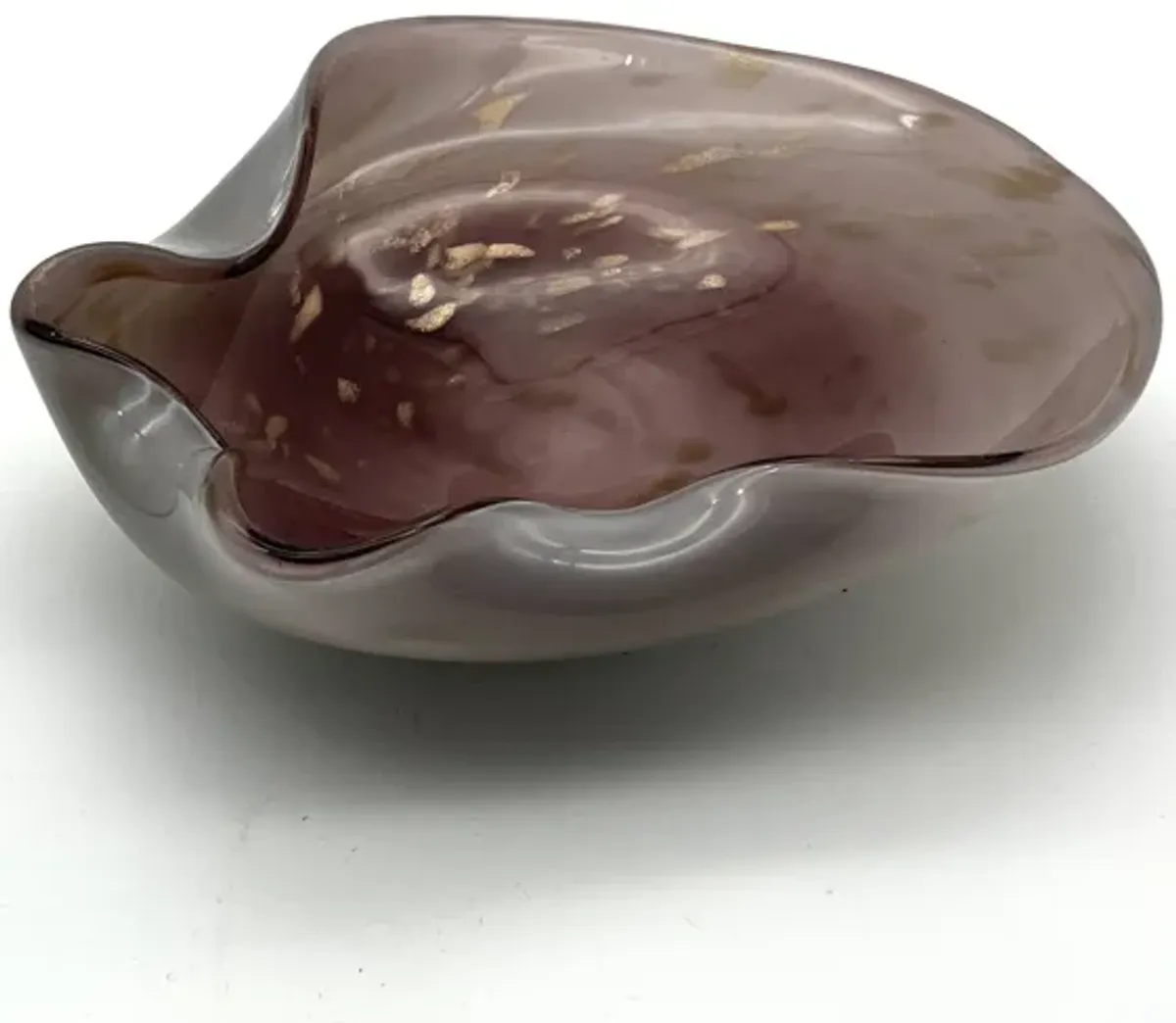 Italian Murano Glass Aventurine Bowl - Pilar Collection - Purple