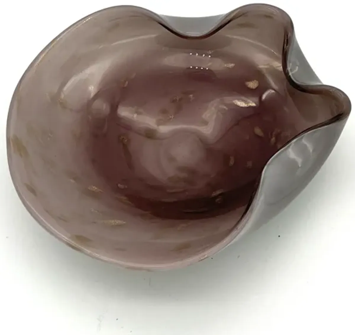 Italian Murano Glass Aventurine Bowl - Pilar Collection - Purple