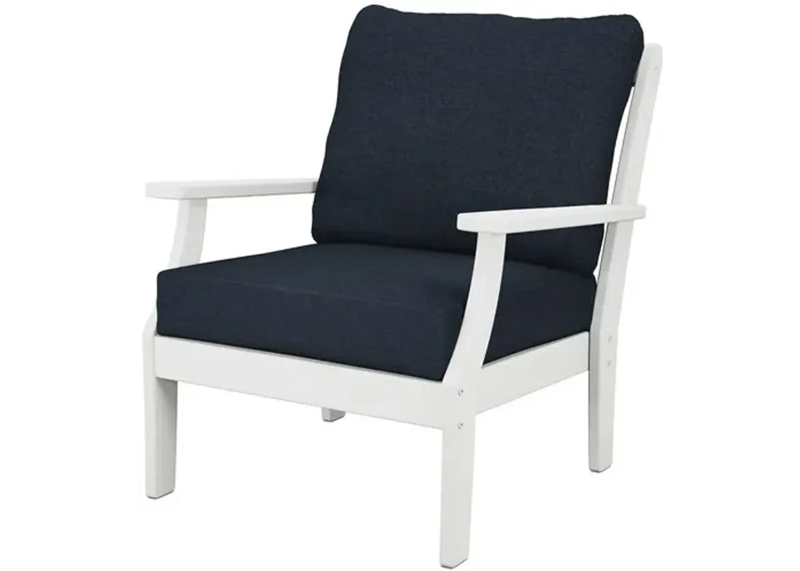 Newport Outdoor Lounge Chair - White/Navy - Blue