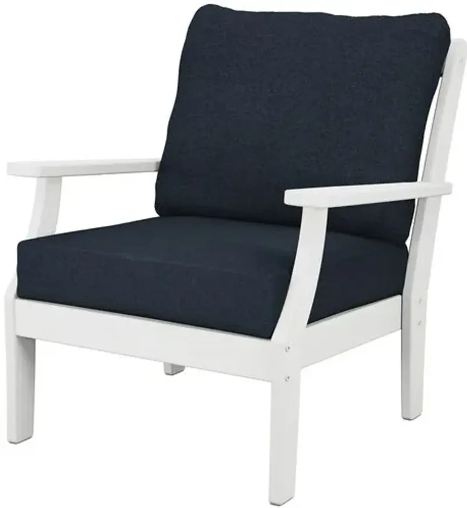 Newport Outdoor Lounge Chair - White/Navy - Blue