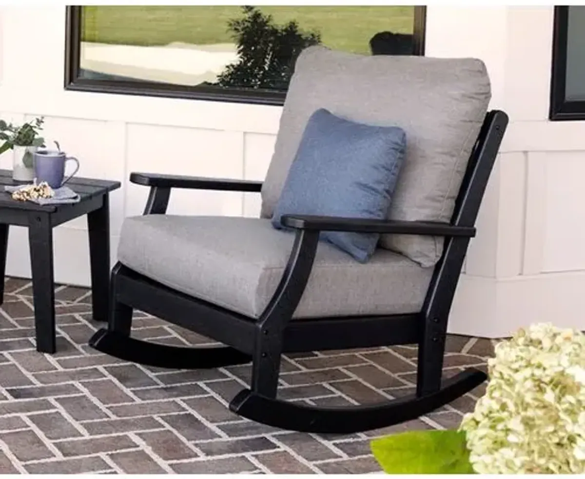 Newport Outdoor Rocking Chair - White/Navy - Blue