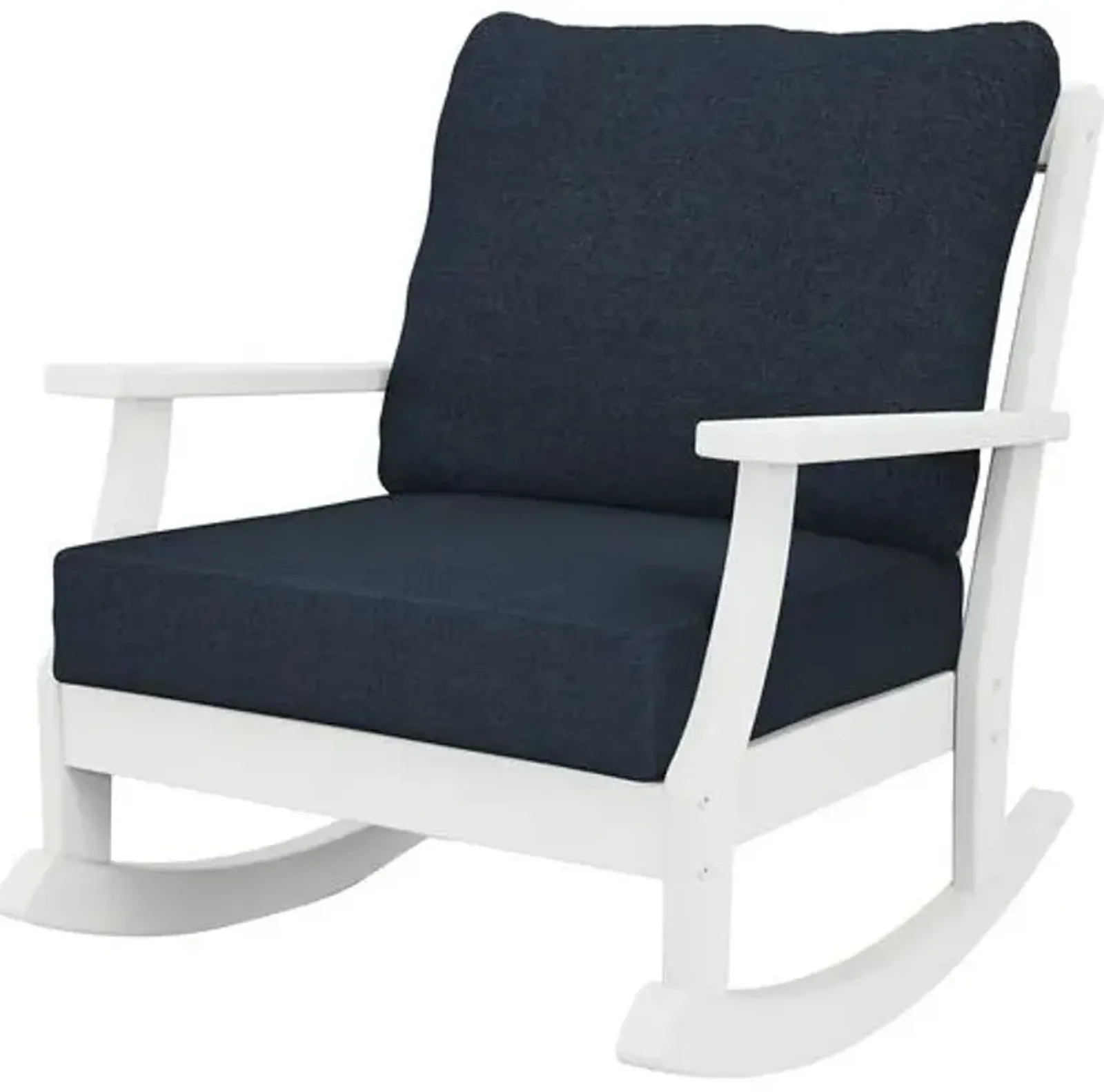 Newport Outdoor Rocking Chair - White/Navy - Blue