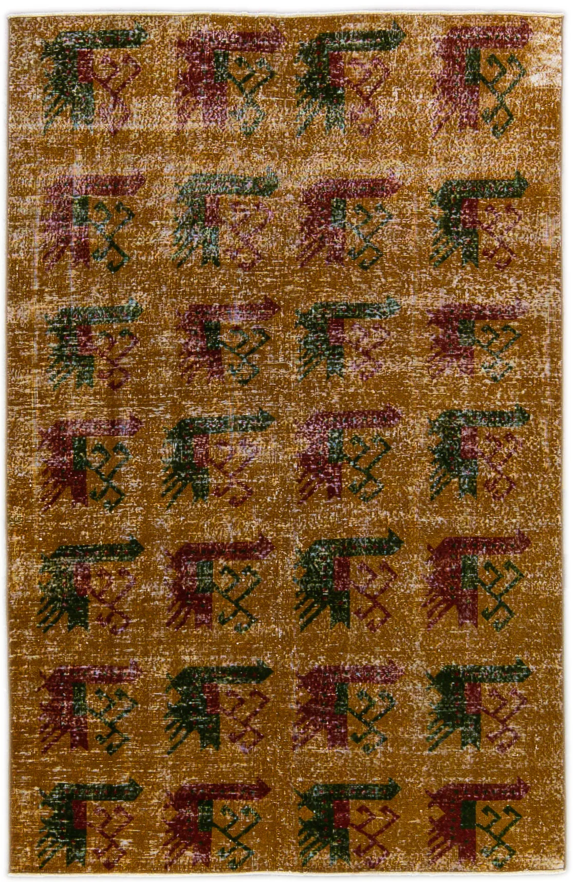 Turkish Golden Tan Wool Rug - Apadana - Gold