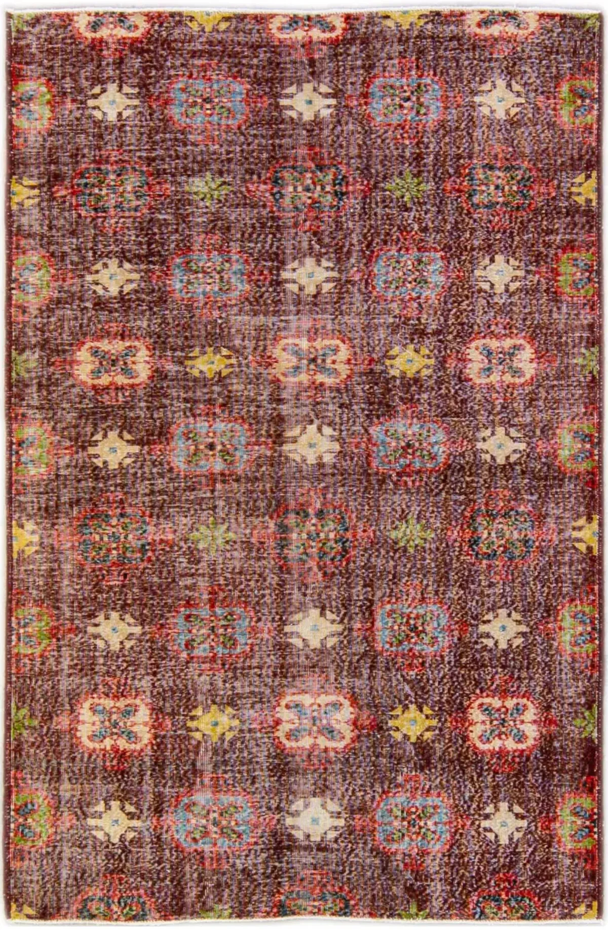 Turkish Floral Burgundy Wool Rug - Apadana - Red - Red