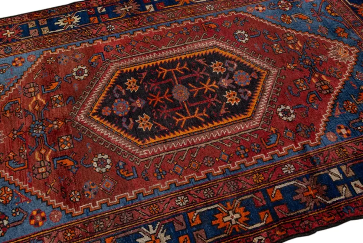 Persian Red Geometric Wool Rug - Apadana - Red