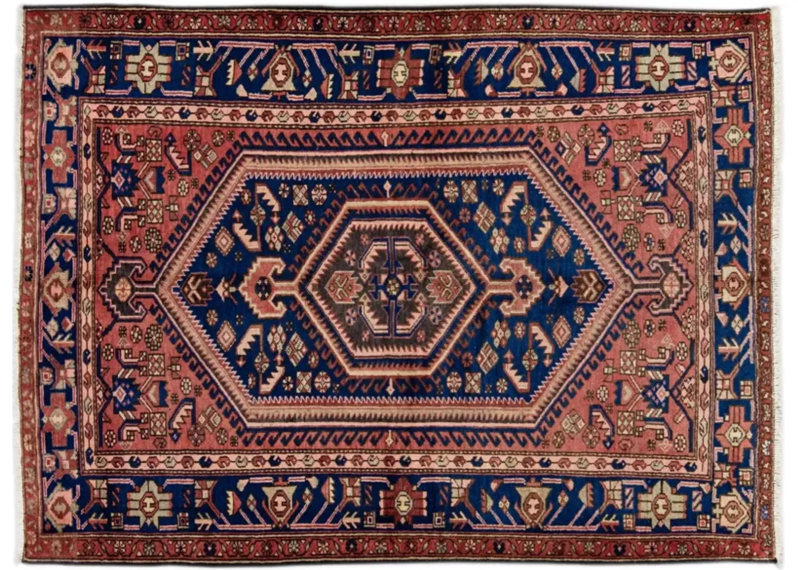 Persian Red Geometric Wool Rug - Apadana - Red