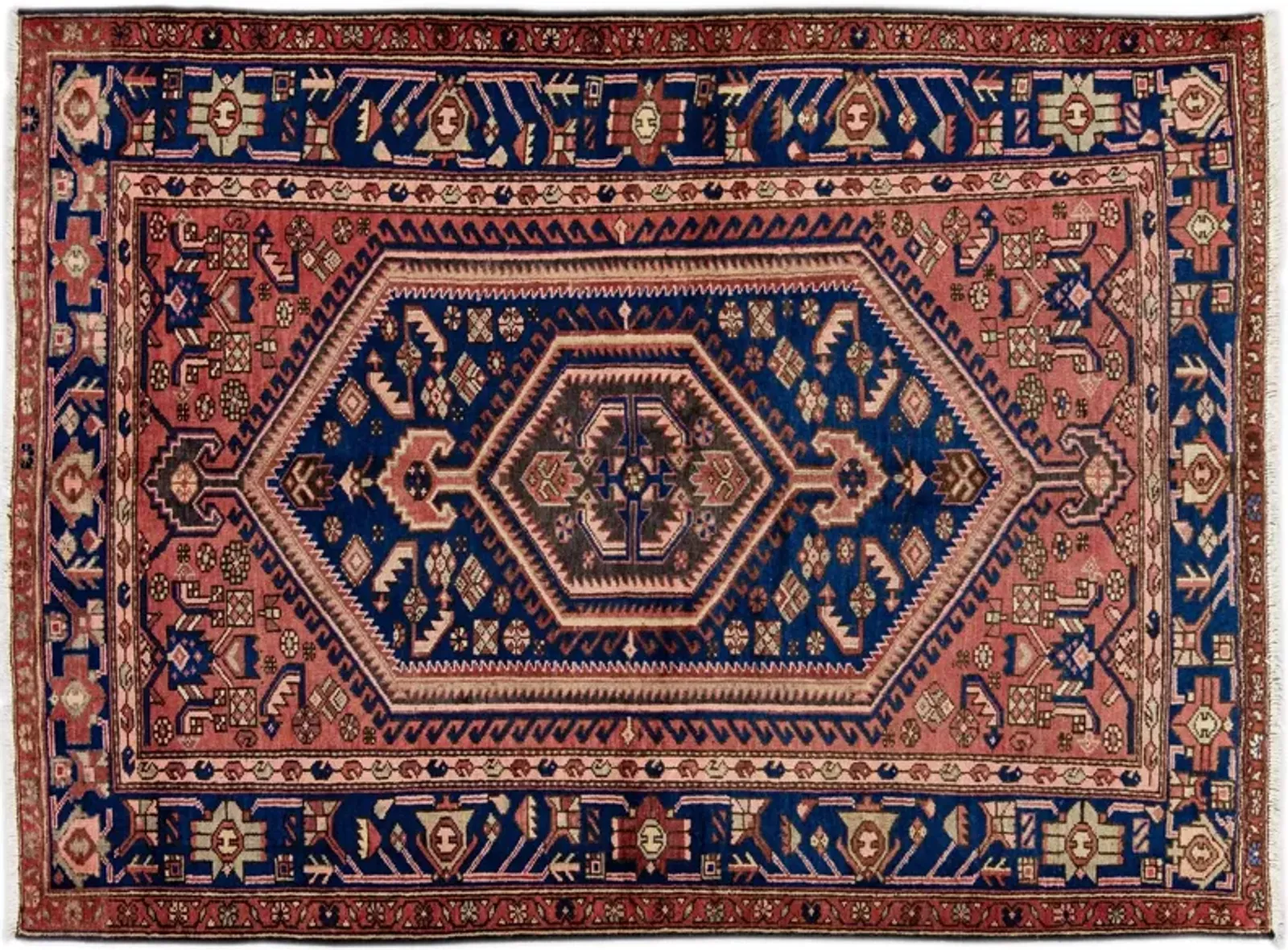 Persian Red Geometric Wool Rug - Apadana - Red