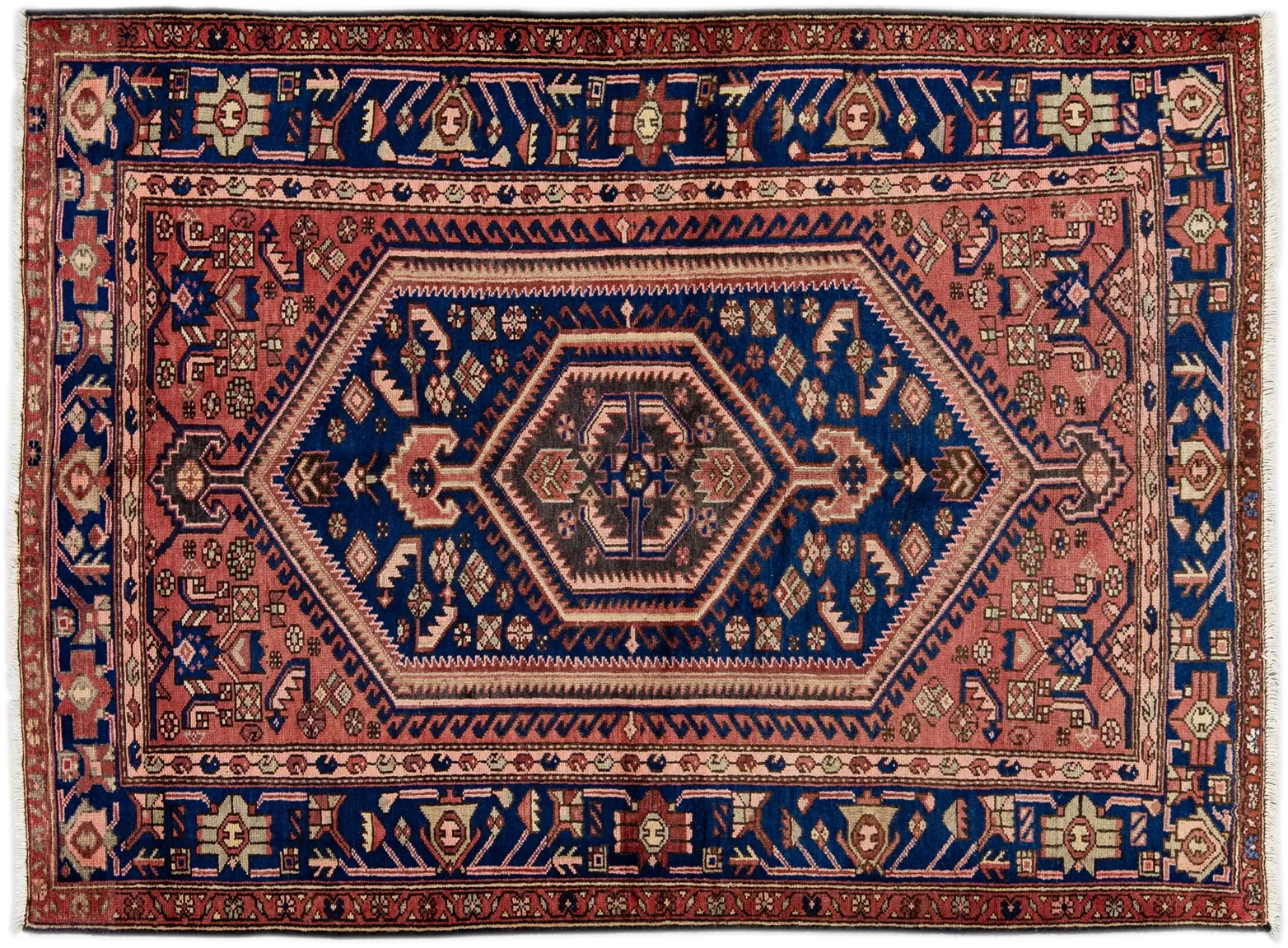 Persian Red Geometric Wool Rug - Apadana - Red