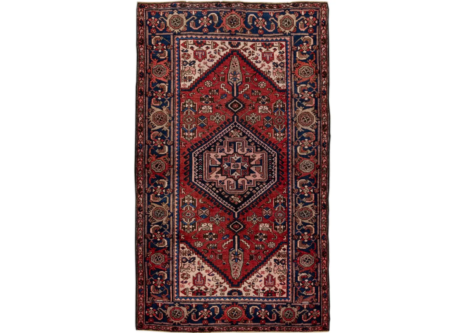 Vintage Persian Red Medallion Wool Rug - Apadana - Red