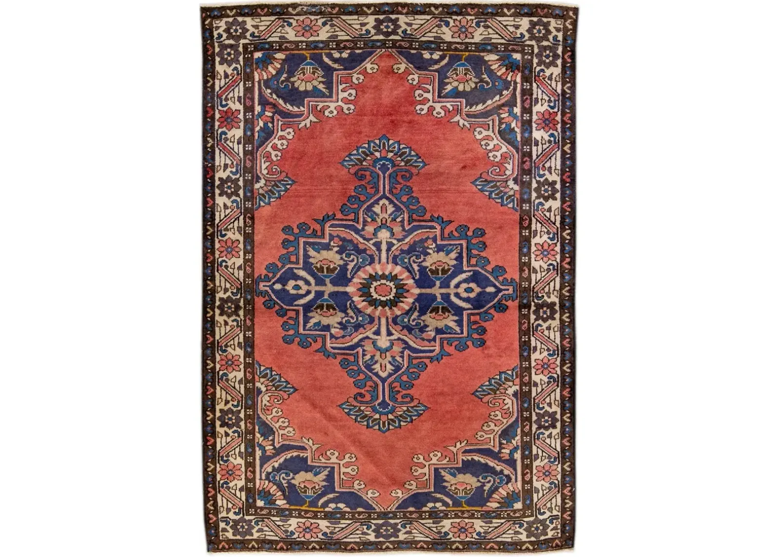 Vintage Persian Red Medallion Wool Rug - Apadana - Red