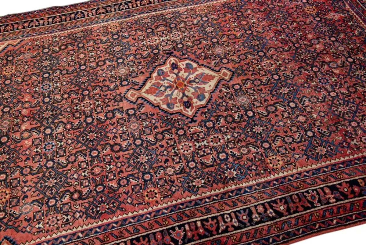 Persian Rust Geometric Wool Rug - Apadana - Orange - Orange