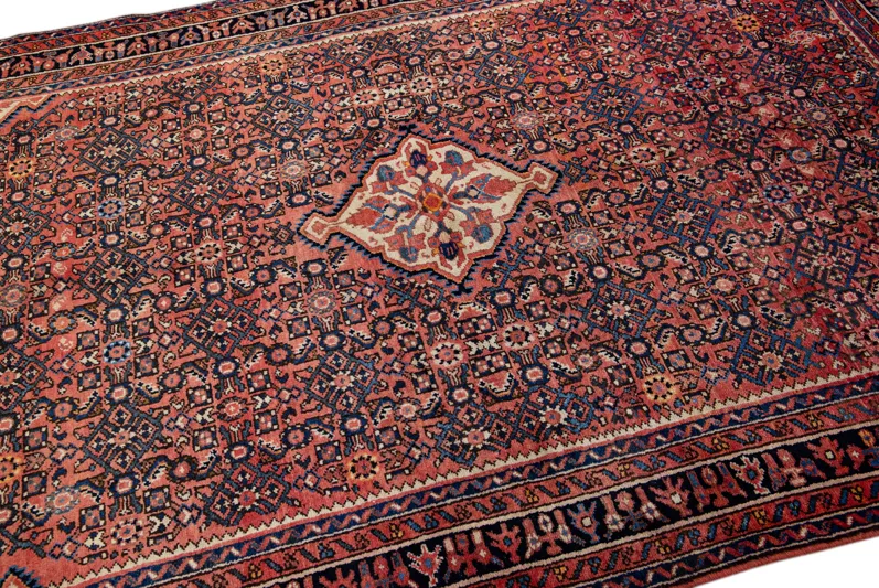 Persian Rust Geometric Wool Rug - Apadana - Orange - Orange