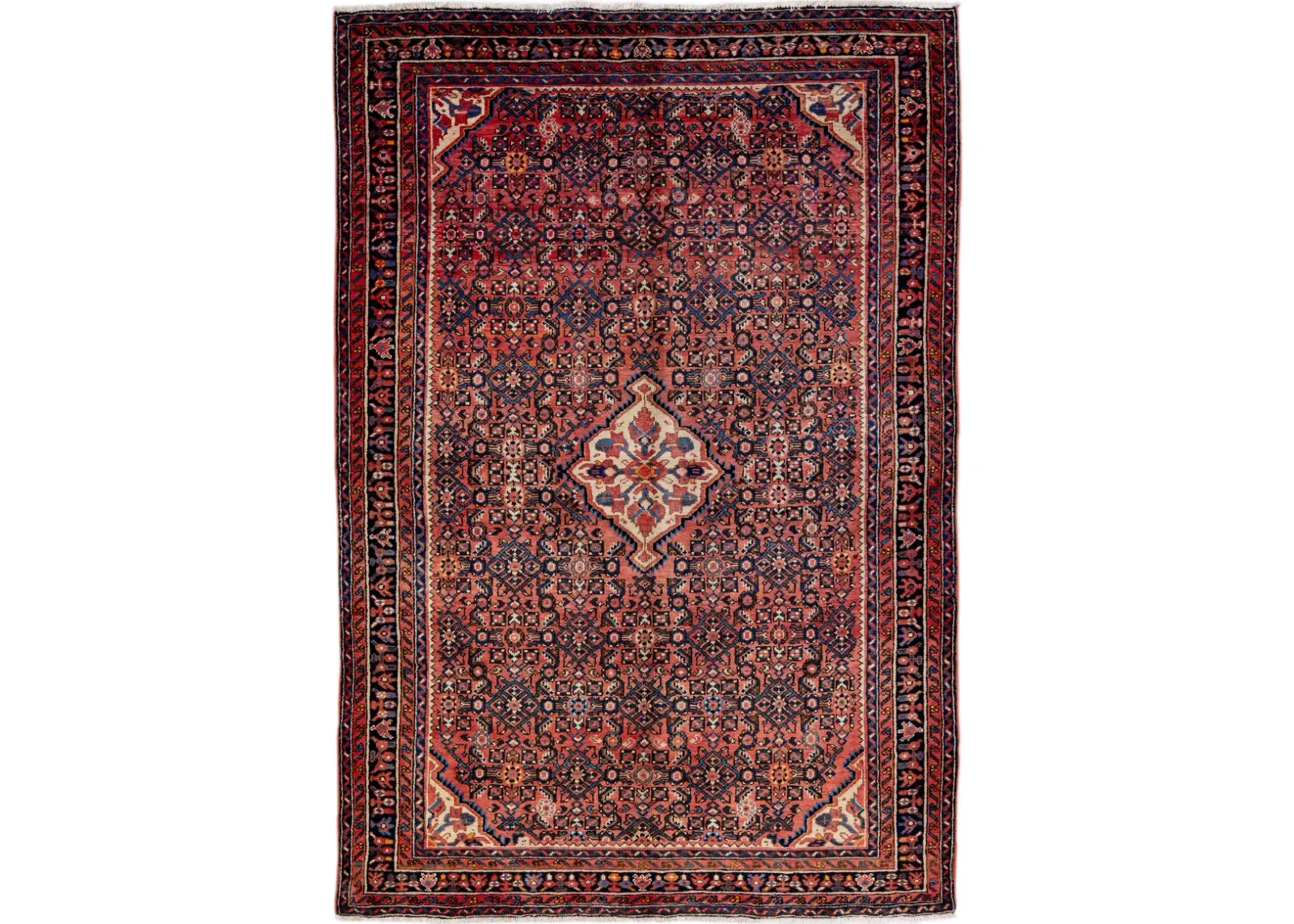 Persian Rust Geometric Wool Rug - Apadana - Orange - Orange