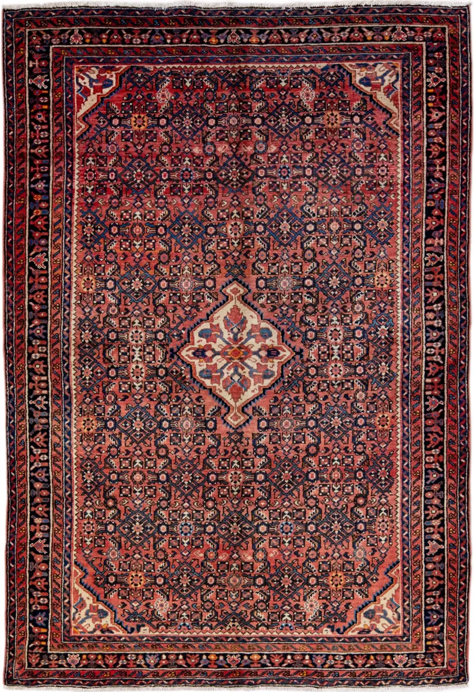 Persian Rust Geometric Wool Rug - Apadana - Orange - Orange