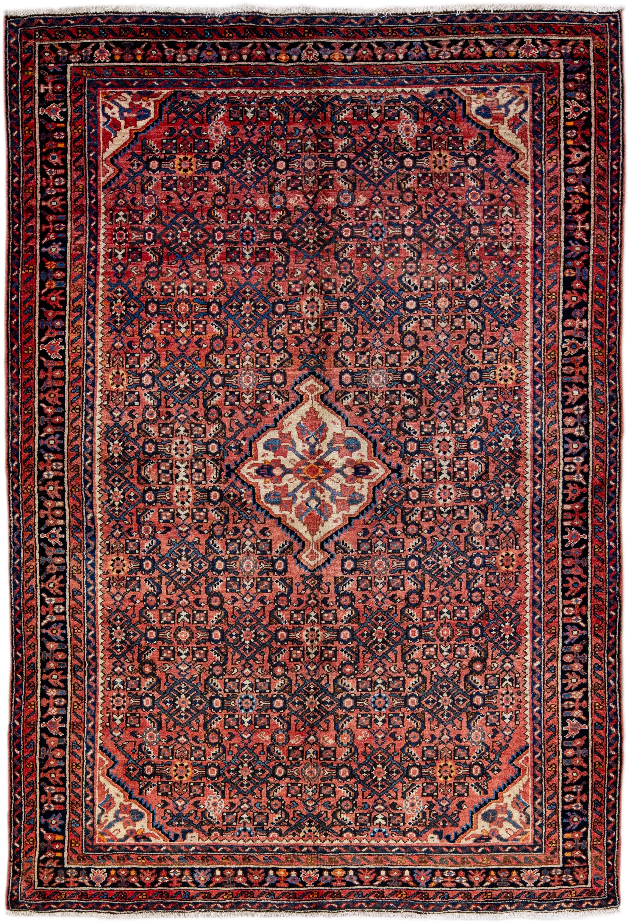 Persian Rust Geometric Wool Rug - Apadana - Orange - Orange