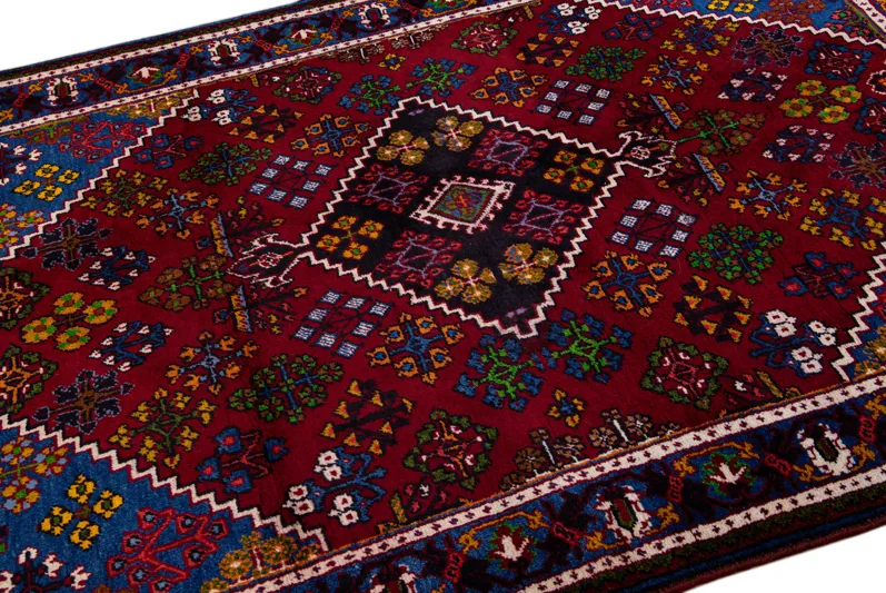 Persian Red Geometric Wool Rug - Apadana - Red