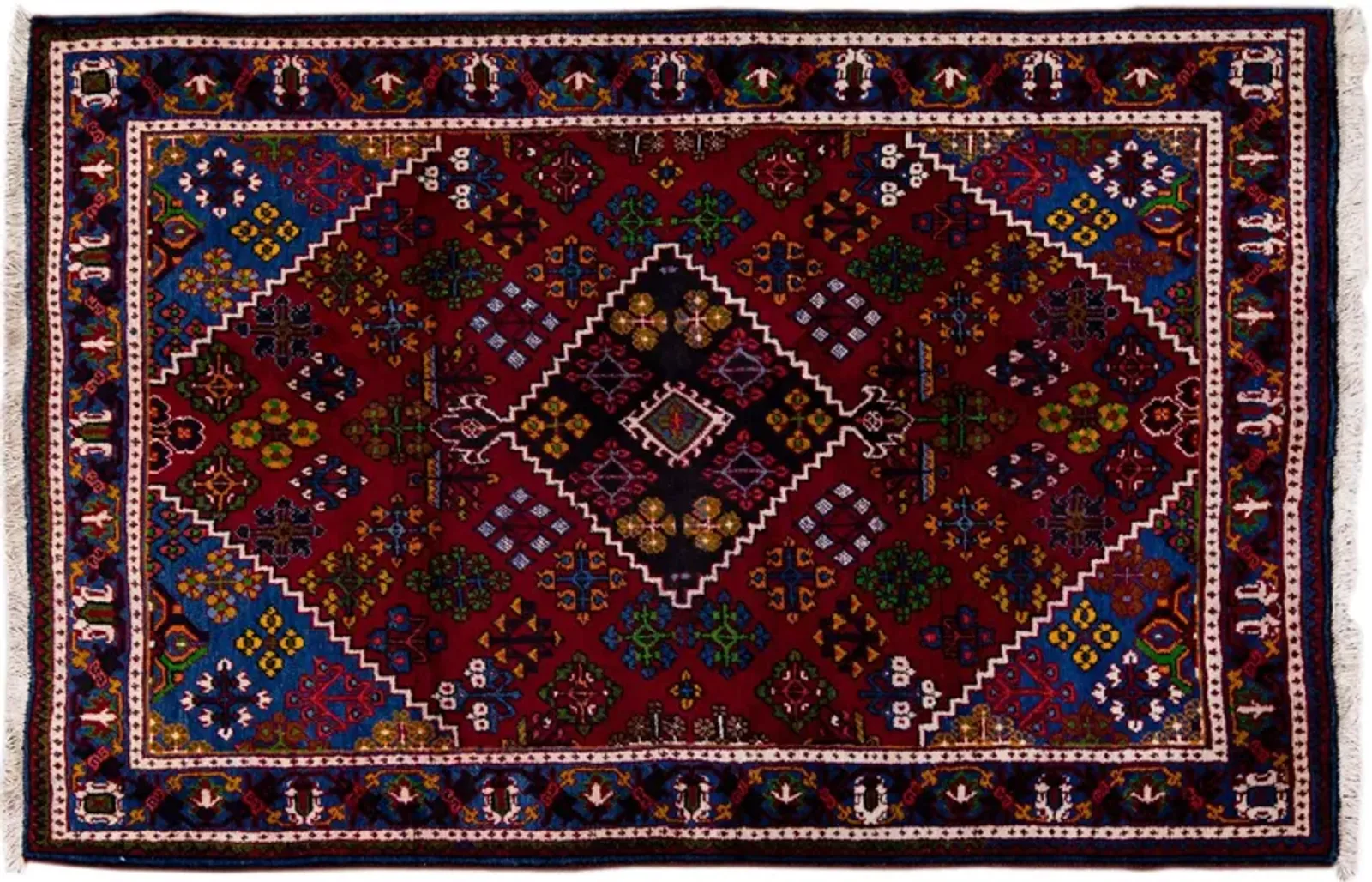 Persian Red Geometric Wool Rug - Apadana - Red