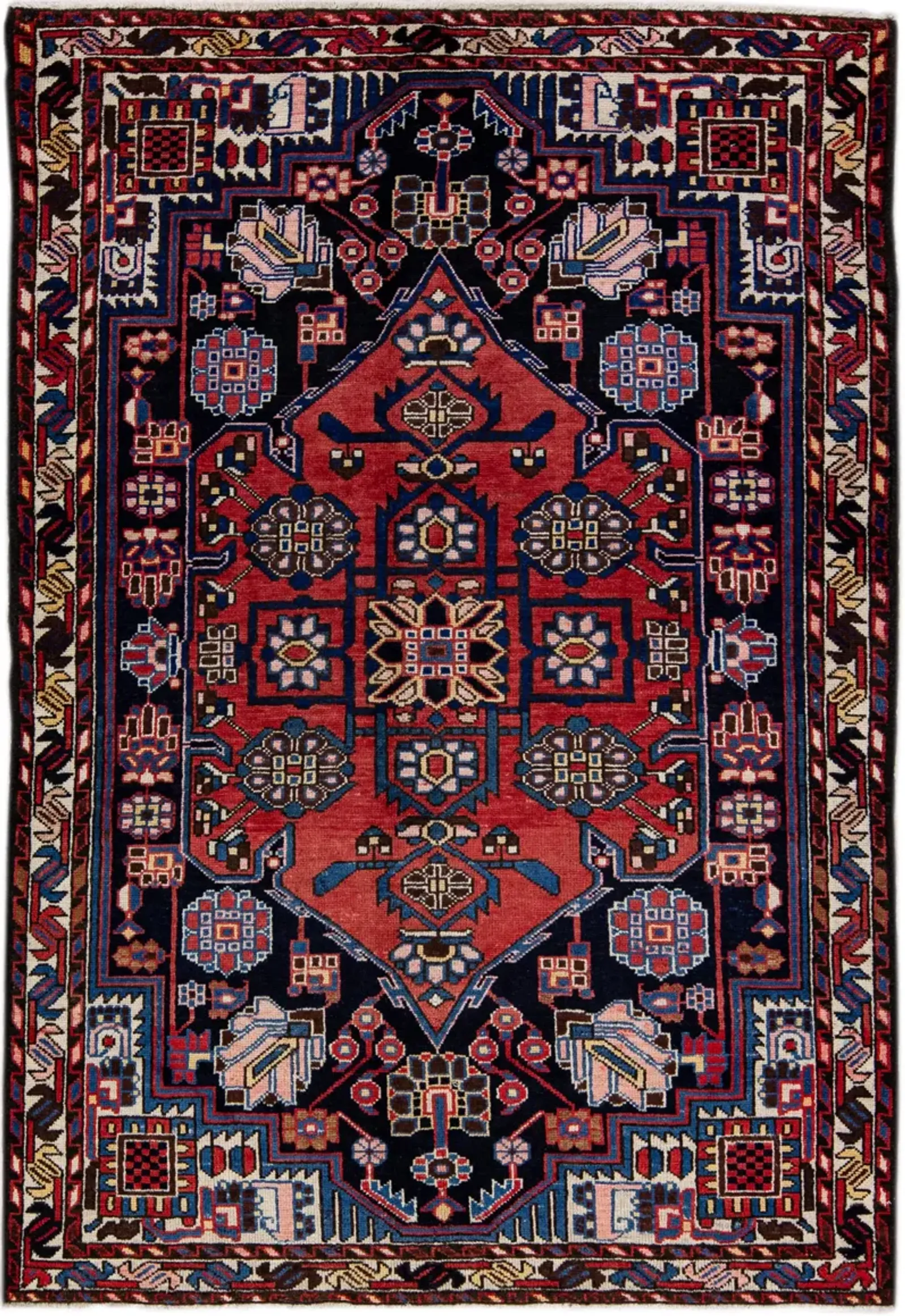 Persian Navy Blue Wool Rug - Apadana - Blue