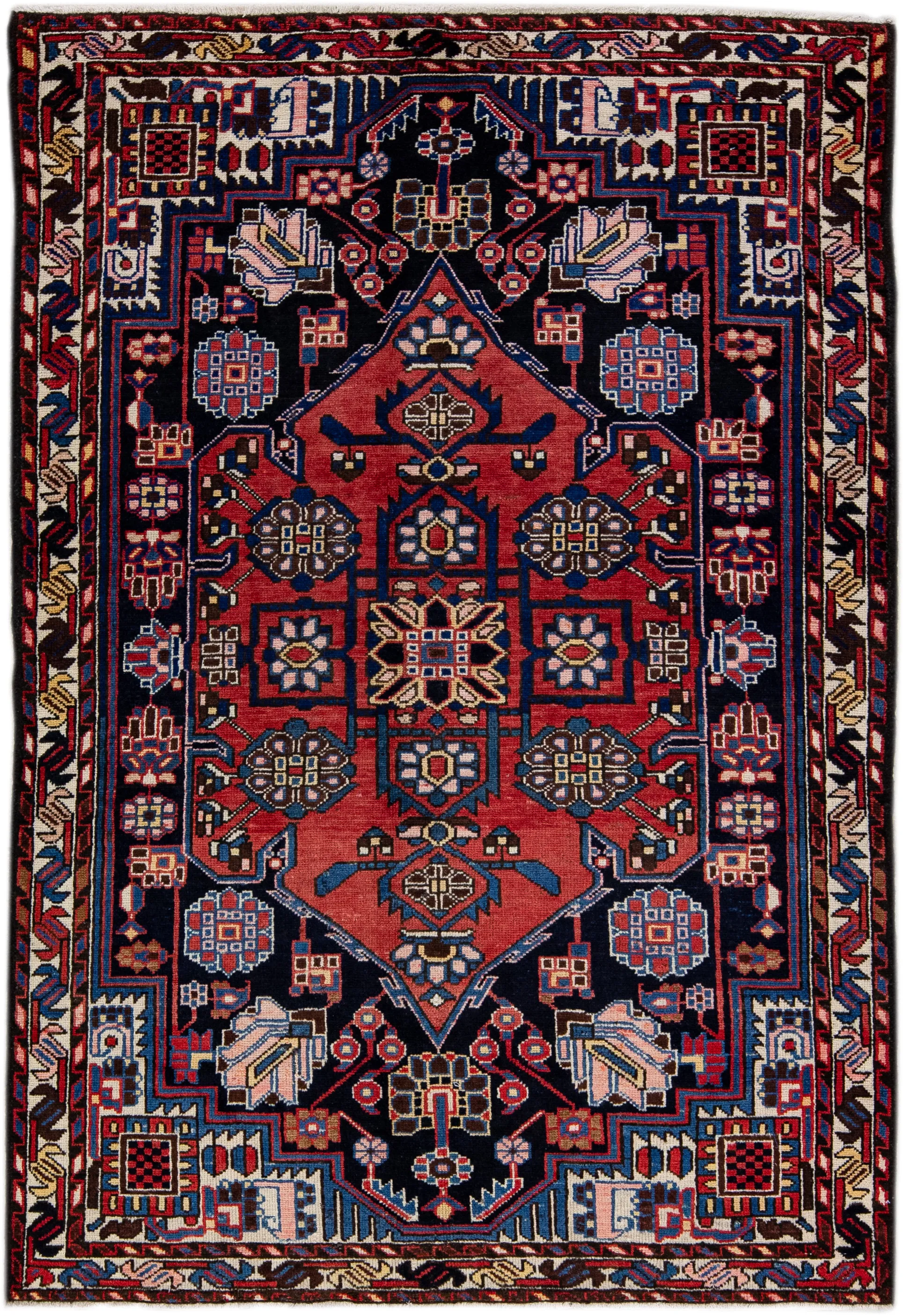 Persian Navy Blue Wool Rug - Apadana - Blue