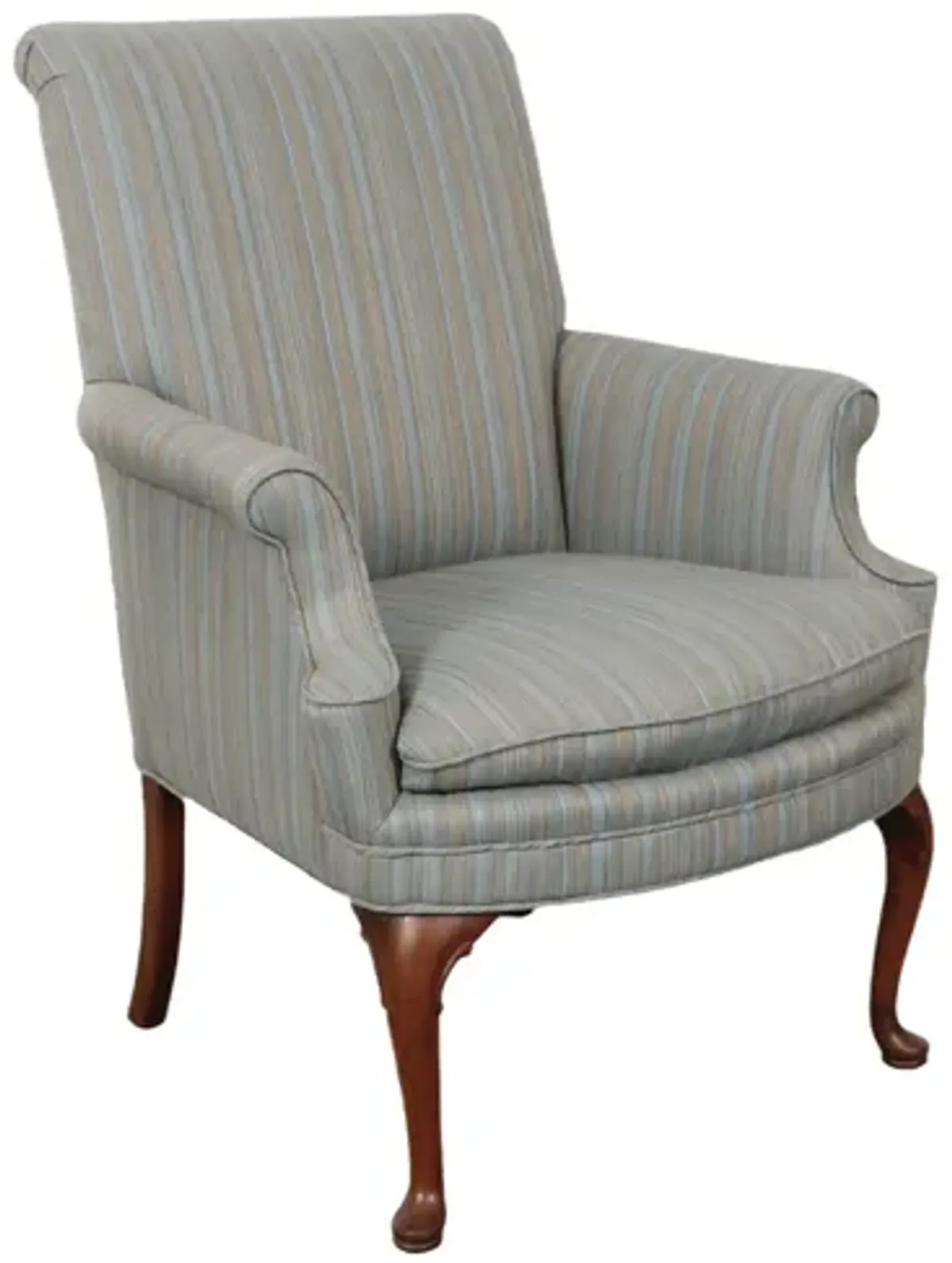 Queen Anne Style Upholstered Armchair - Interesting Things - Gray