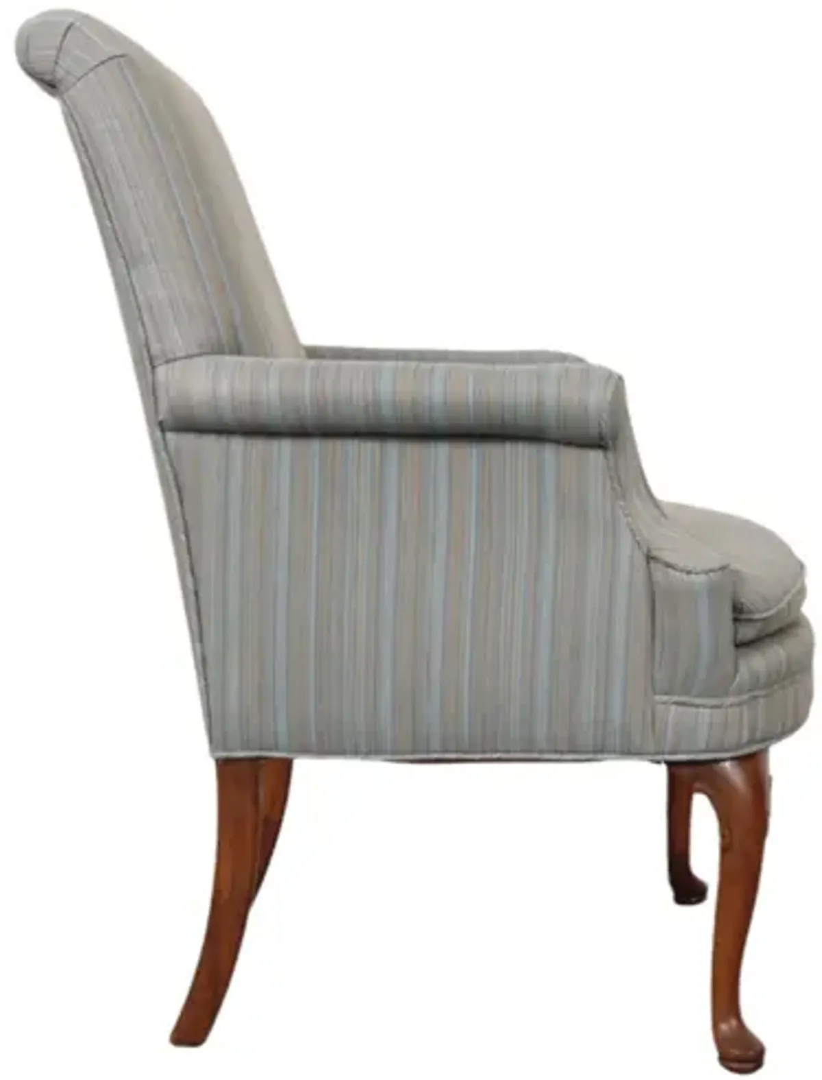 Queen Anne Style Upholstered Armchair - Interesting Things - Gray