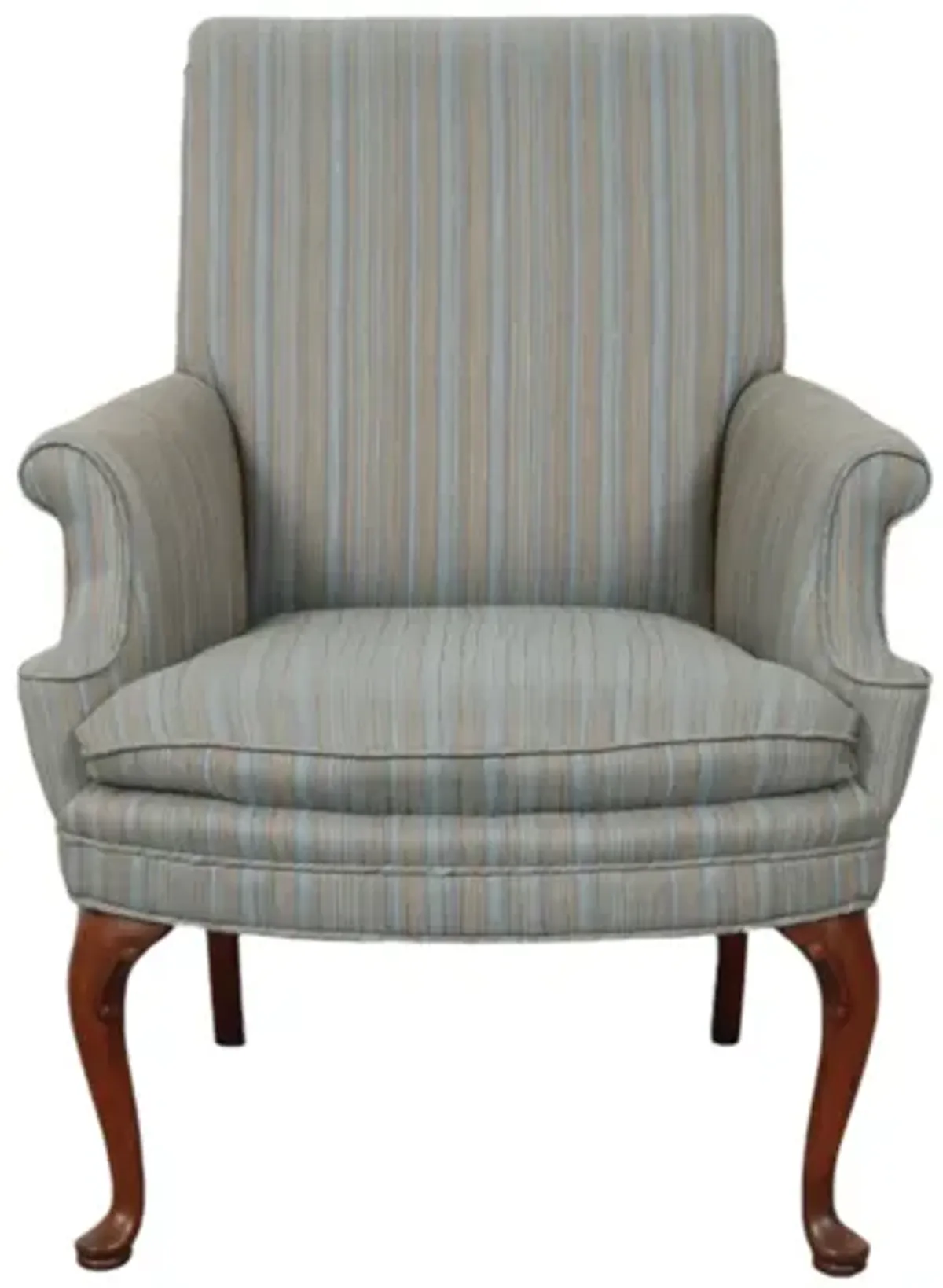 Queen Anne Style Upholstered Armchair - Interesting Things - Gray