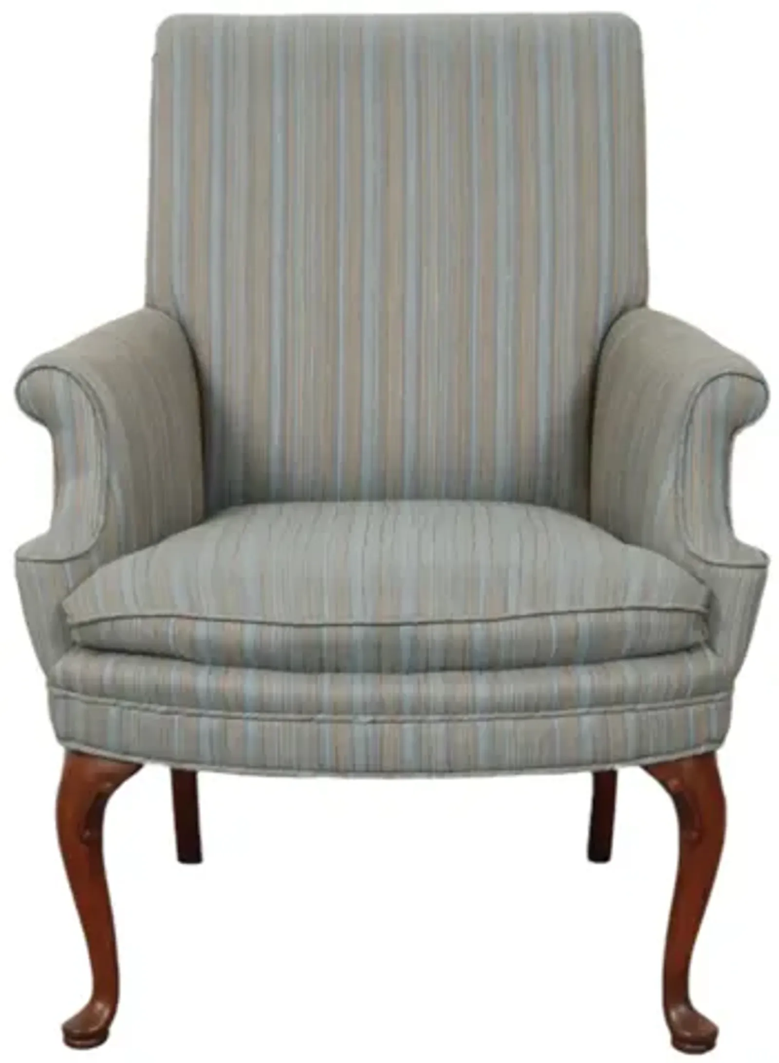 Queen Anne Style Upholstered Armchair - Interesting Things - Gray