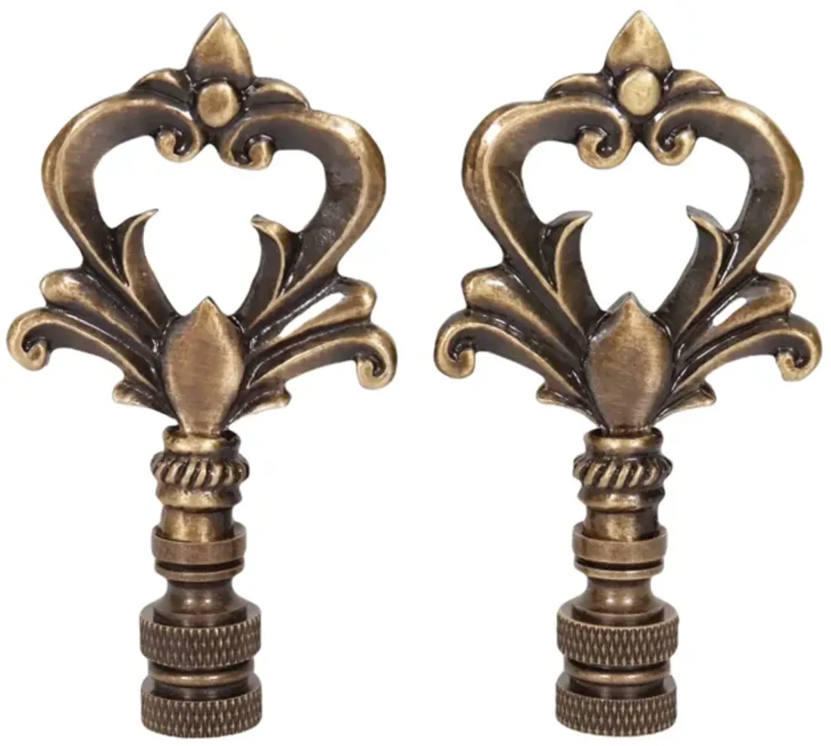 Neoclassical Brass Lamp Finials - a Pair By Interesting Things - Gold - Fits a standard size lamp harp