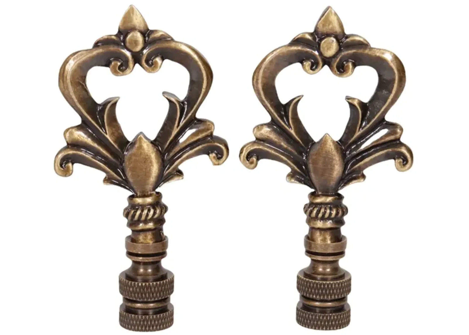 Neoclassical Brass Lamp Finials - a Pair By Interesting Things - Gold - Fits a standard size lamp harp