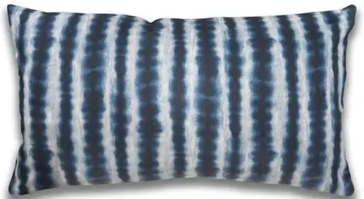 Leyah 14x24 Lumbar Pillow - Indigo Shibori - Kim Salmela