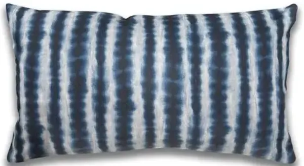 Leyah 14x24 Lumbar Pillow - Indigo Shibori - Kim Salmela