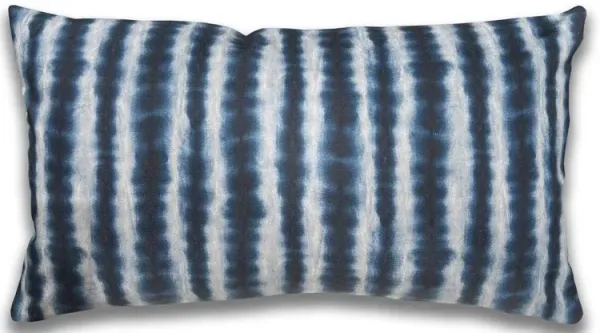 Leyah 14x24 Lumbar Pillow, Indigo Shibori