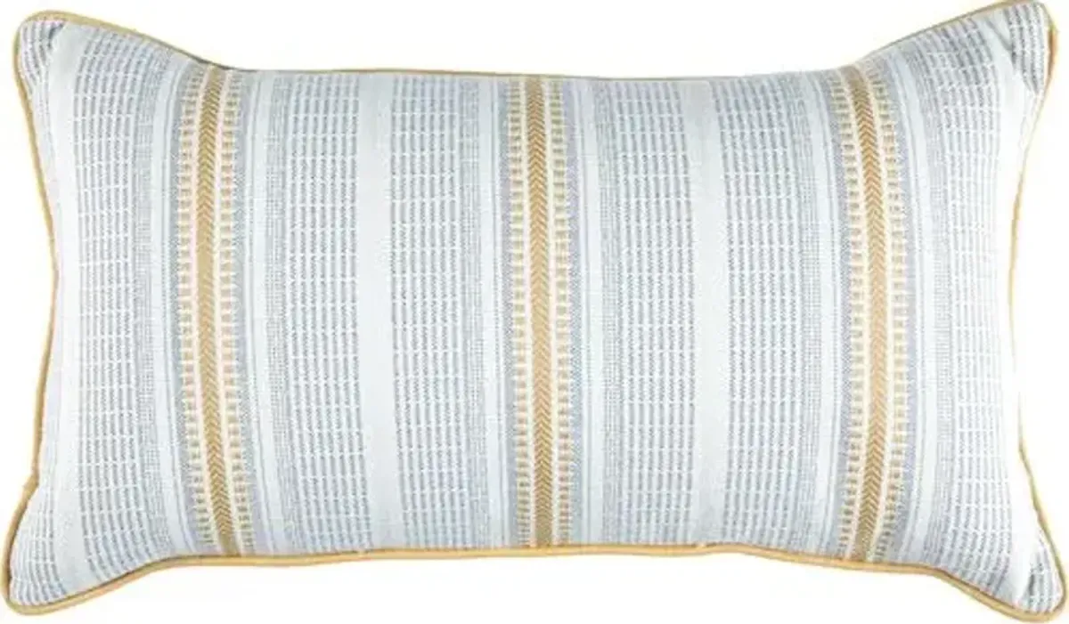 Dora Outdoor Lumbar Pillow - Mustard Stripe