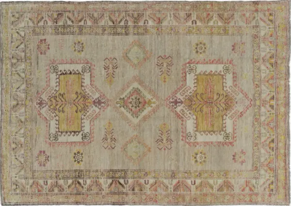 Turkish Oushak Rug 5'3 X 7'4 - Beige - Beige