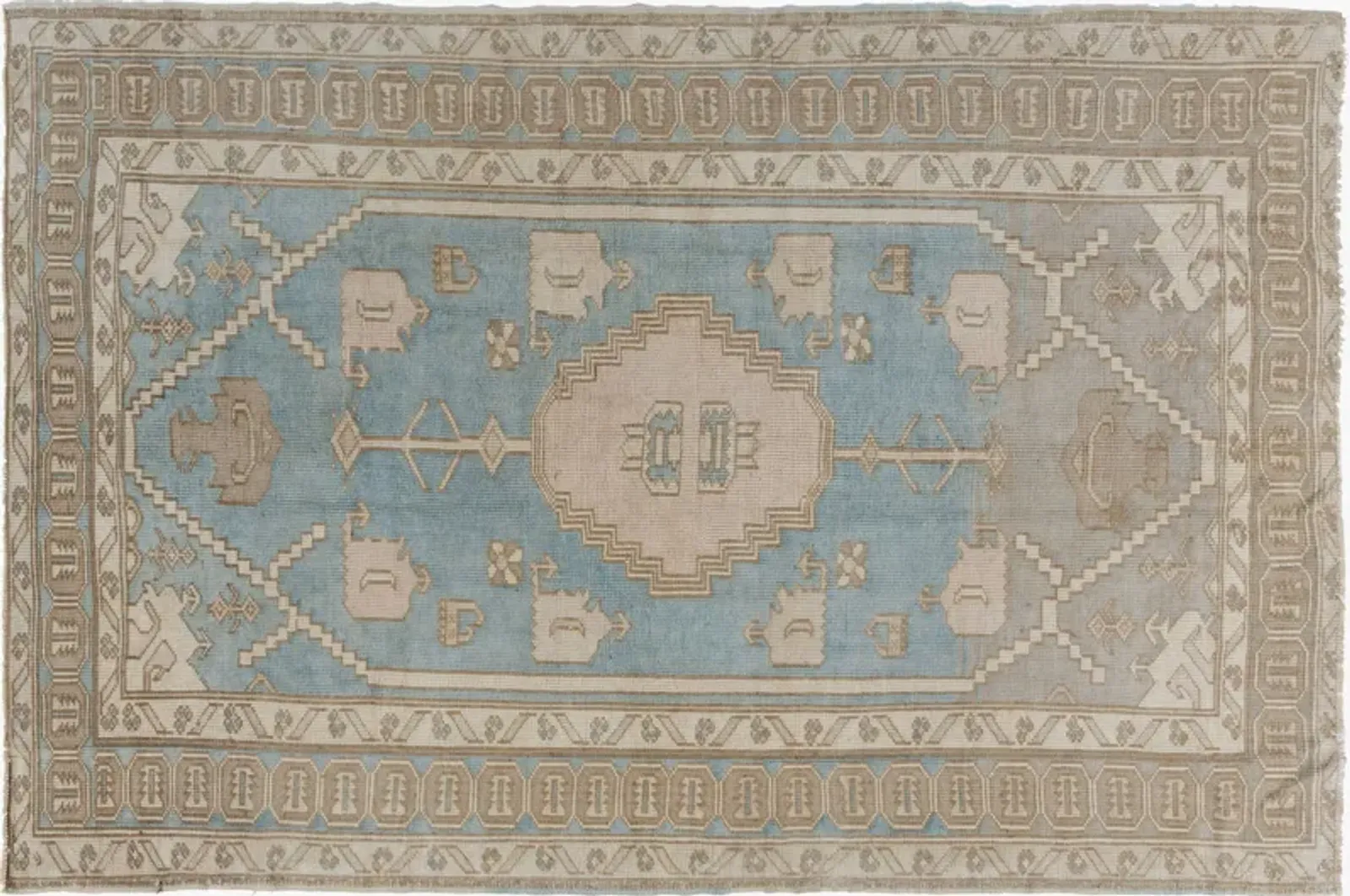 Turkish Oushak Rug 5'5 X 8'2 - Blue - Blue