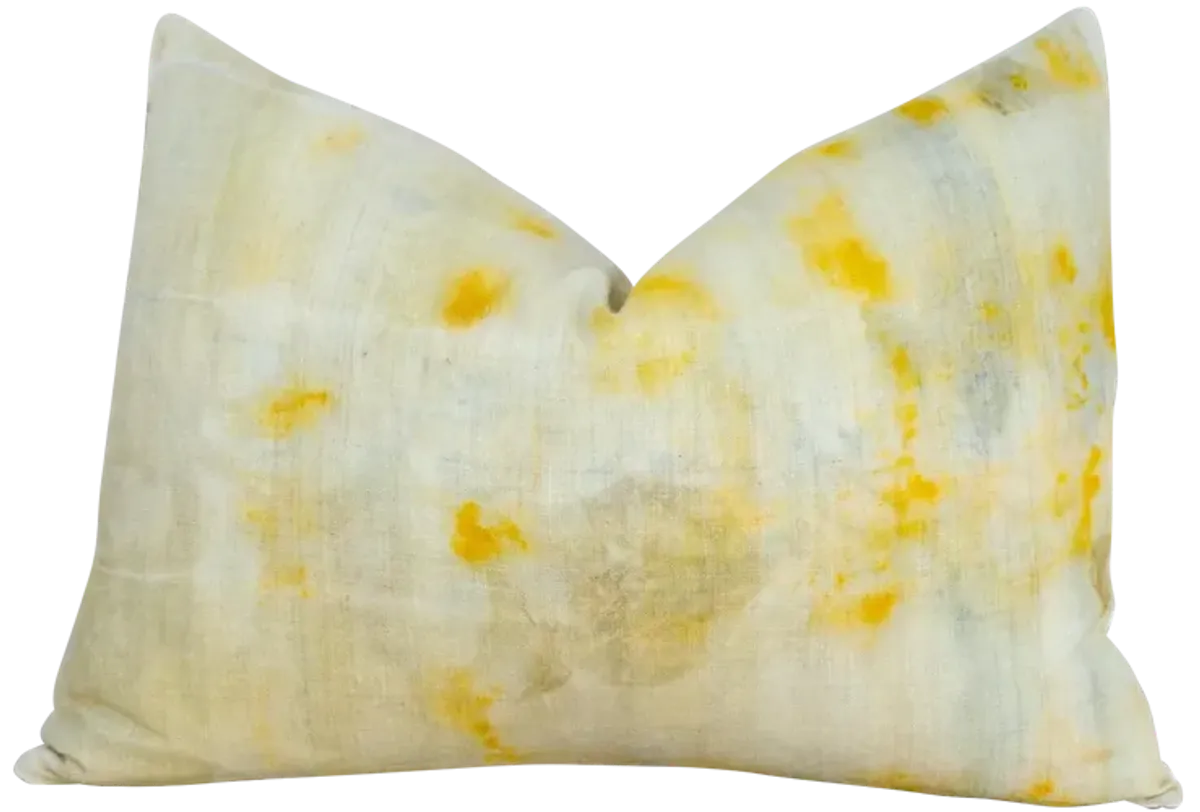 Naba Tie Dyed Organic Silk Lumbar Pillow - de-cor