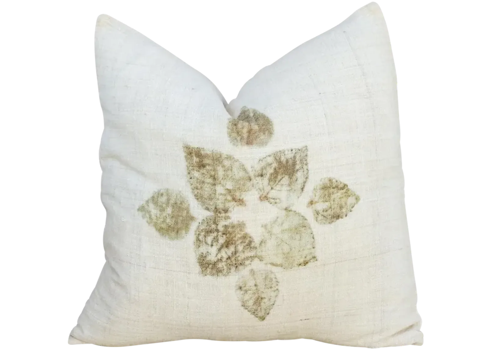 Avika Leaf Printed Organic Silk Pillow - de-cor