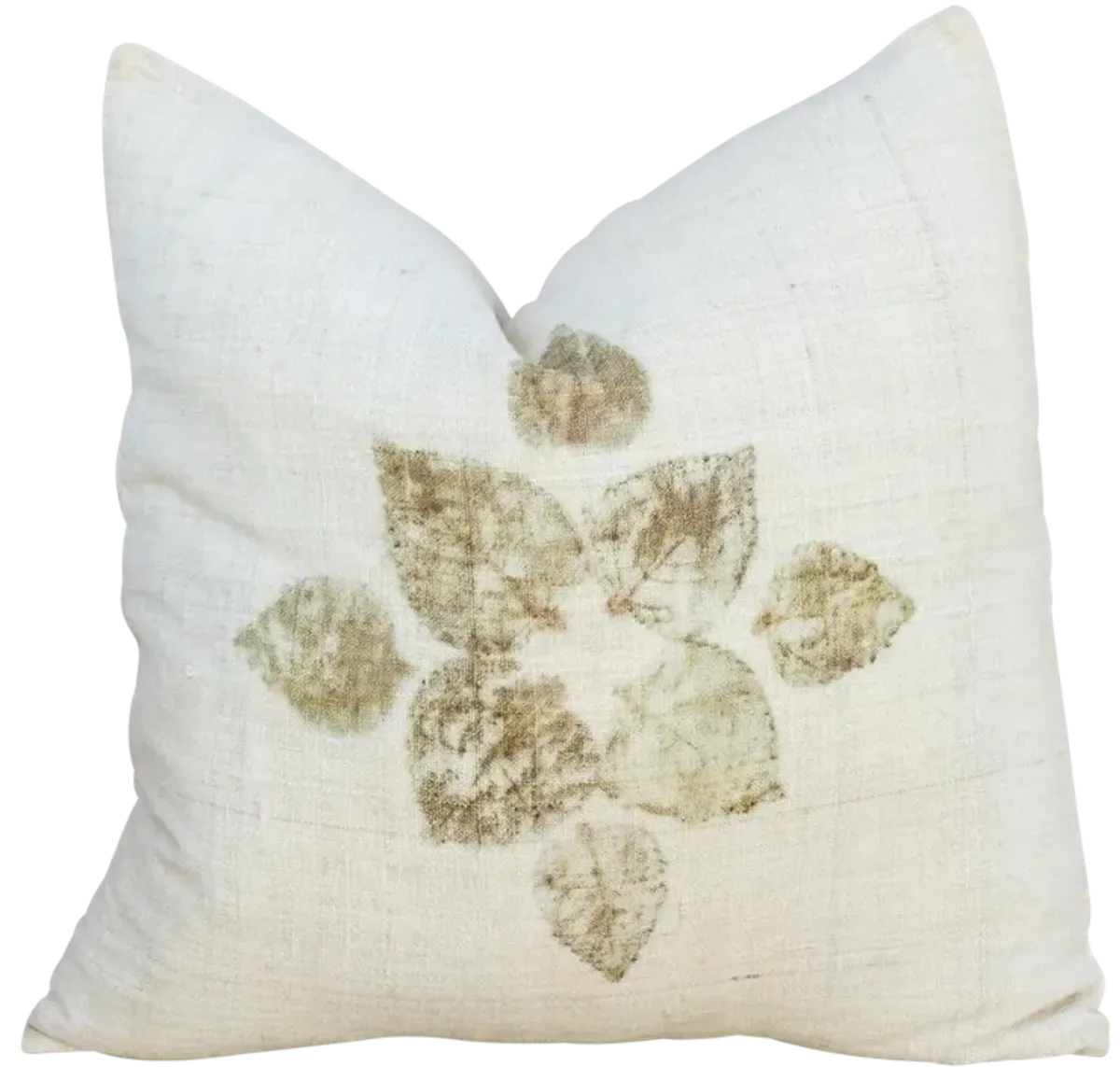 Avika Leaf Printed Organic Silk Pillow - de-cor