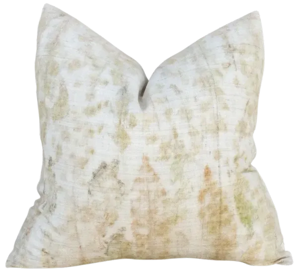 Sangla Leaf Printed Organic Silk Pillow - de-cor