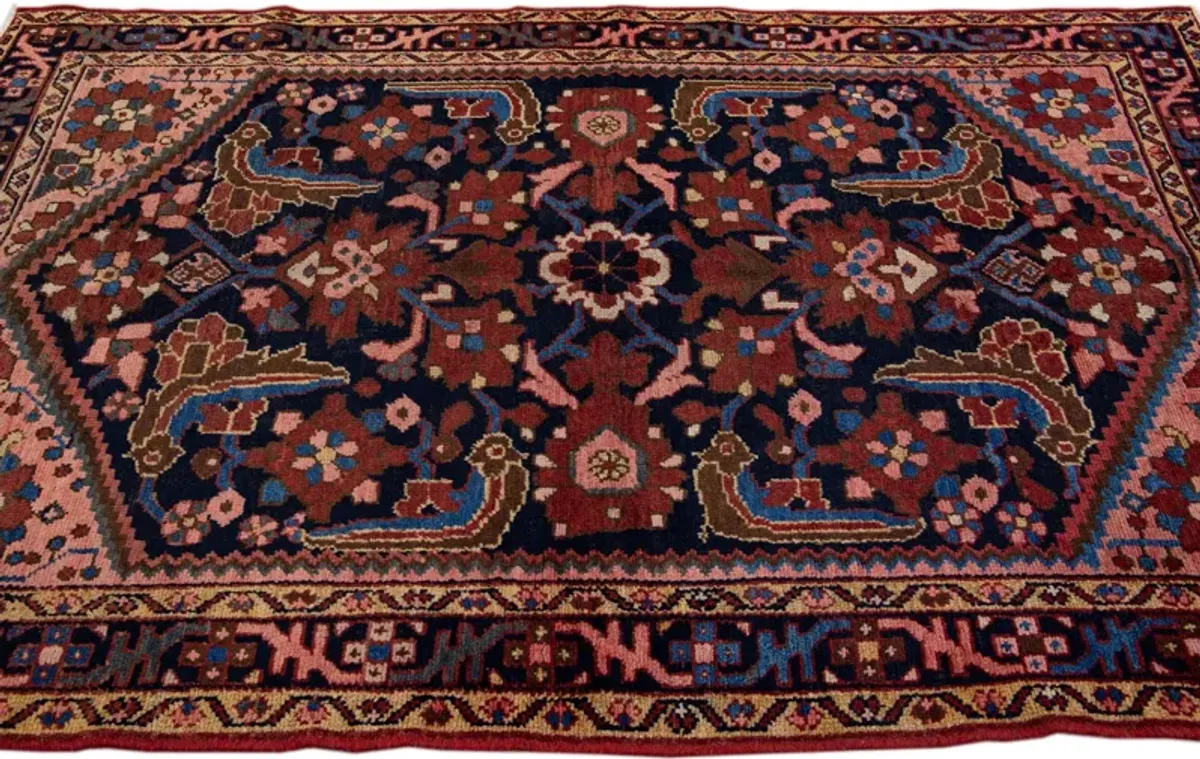 Persian Blue Floral Wool Rug - Apadana - Blue