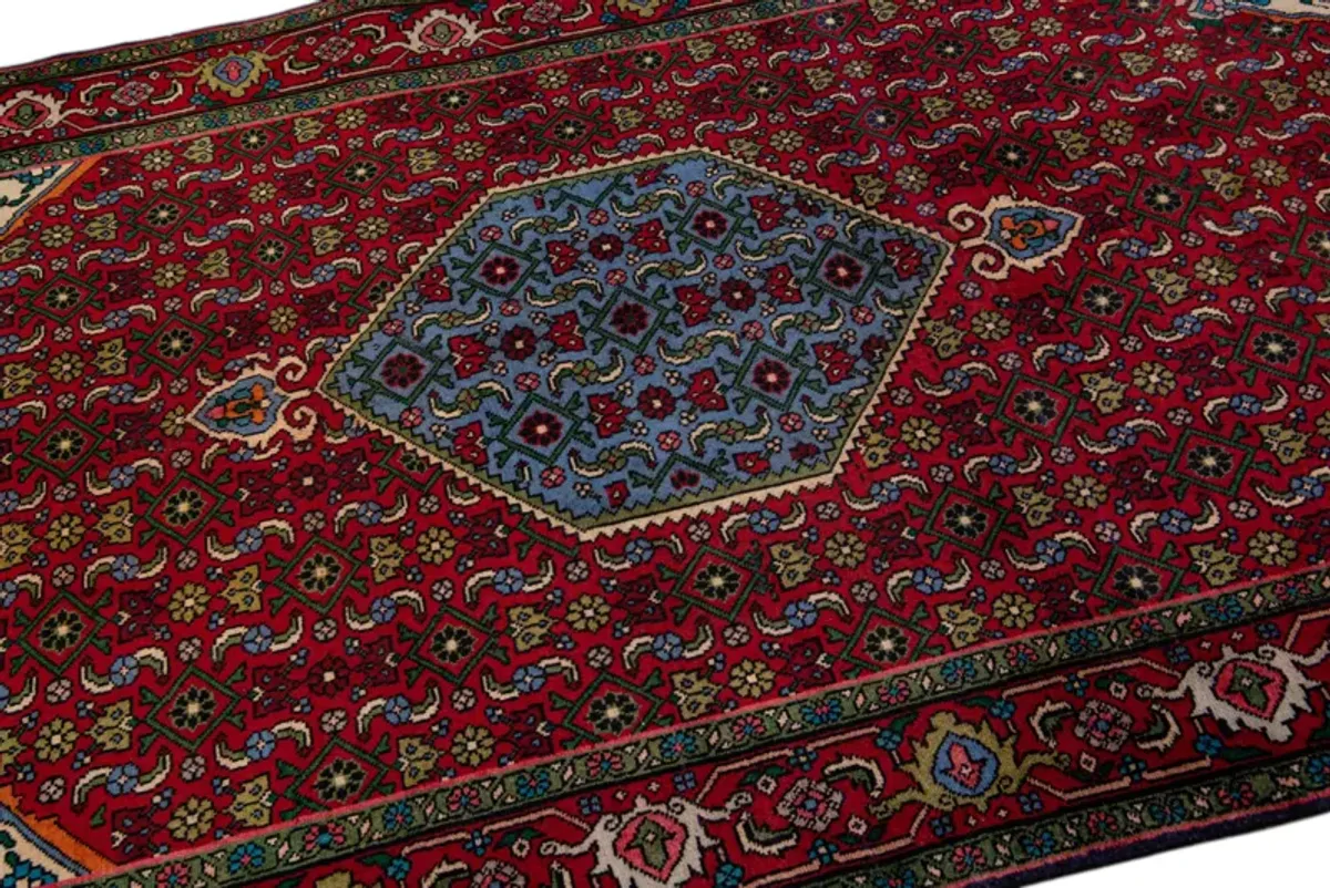 Vintage Persian Red Medallion Wool Rug - Apadana - Red