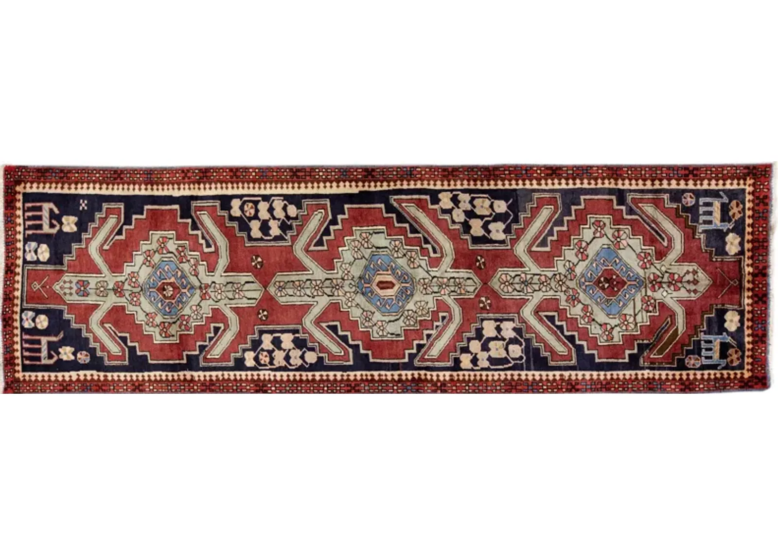 Persian Red Wool Runner Rug - Apadana - Red