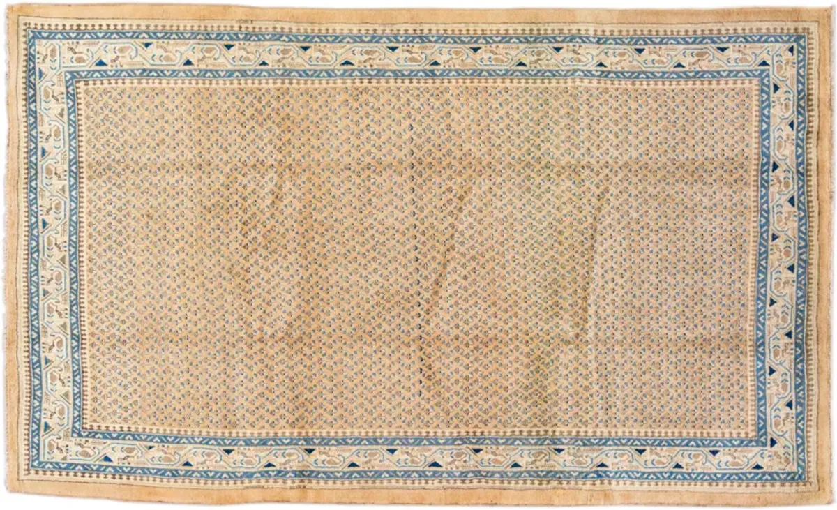 Persian Tan Geometric Wool Rug - Apadana - Beige - Beige