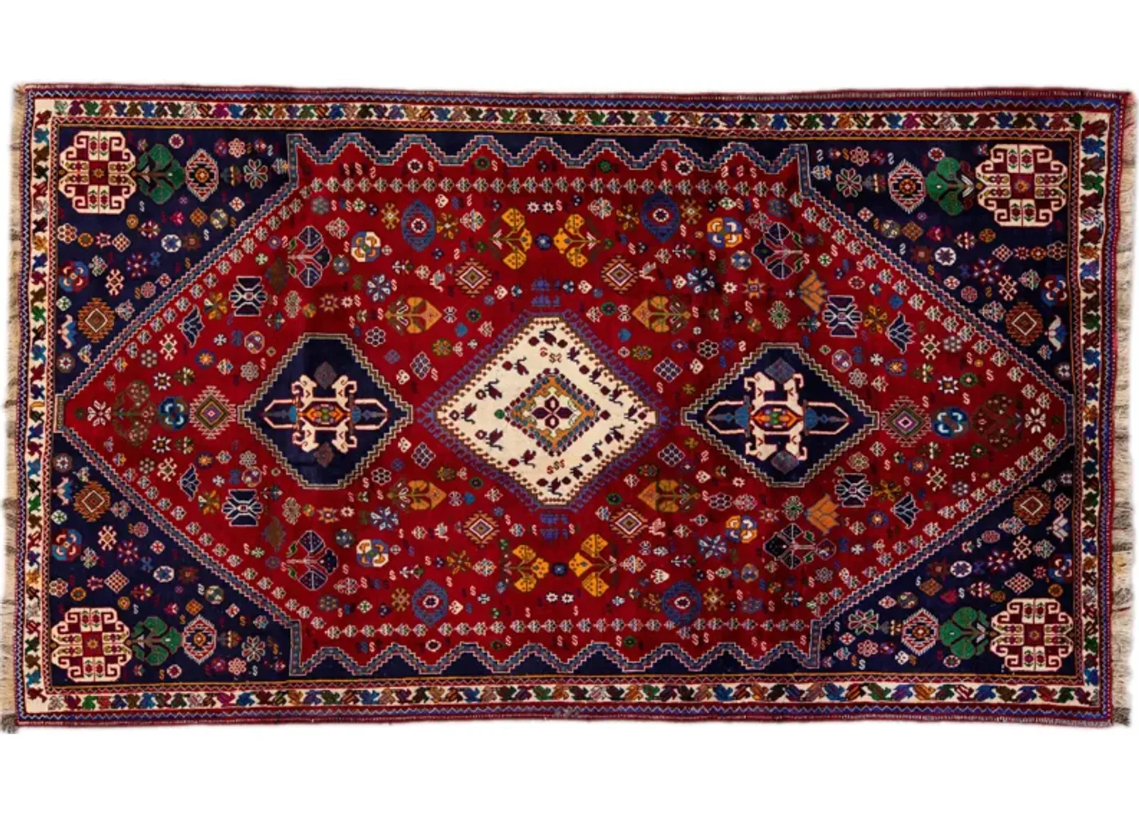 Shiraz Red Geometric Wool Rug - Apadana - Red