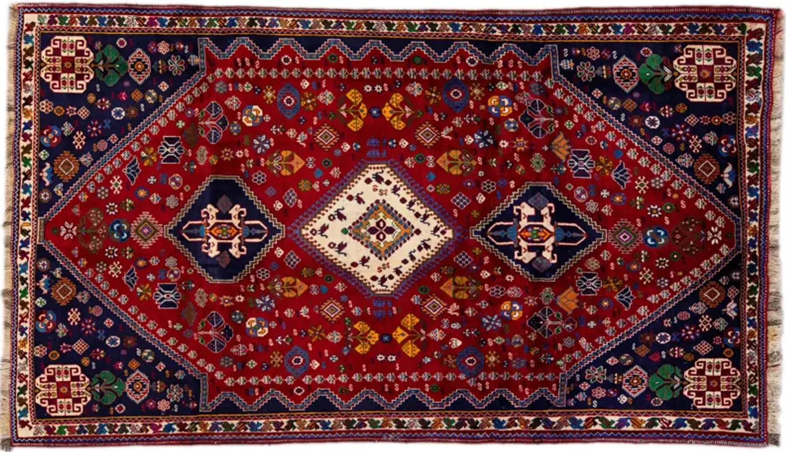 Shiraz Red Geometric Wool Rug - Apadana - Red