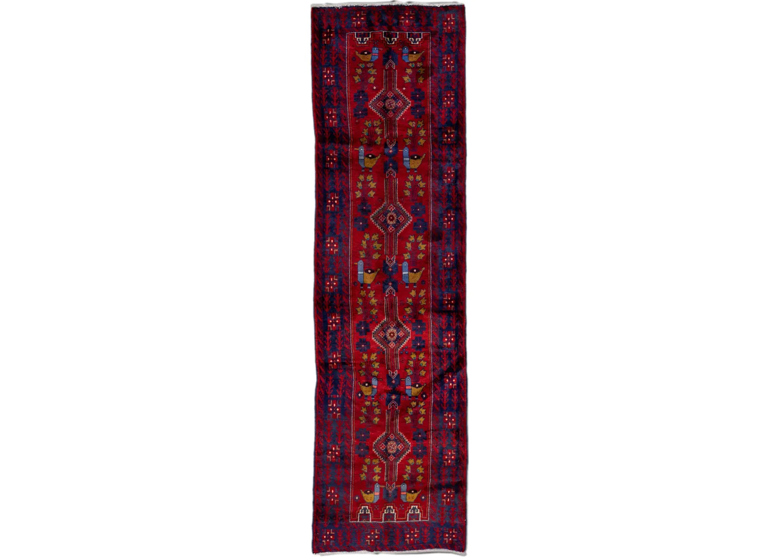 Persian Red Wool Runner Rug - Apadana - Red