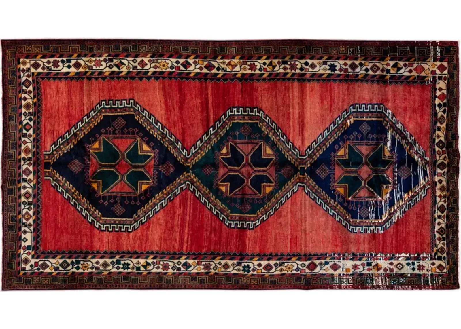 Shiraz Red Medallion Wool Rug - Apadana - Red